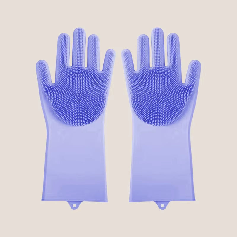 Eversoulpet Silicone Pet Grooming Gloves Double-Sided Dog Bathing Scrubber Cat Massage Brush for Deshedding and Deep Cleaning