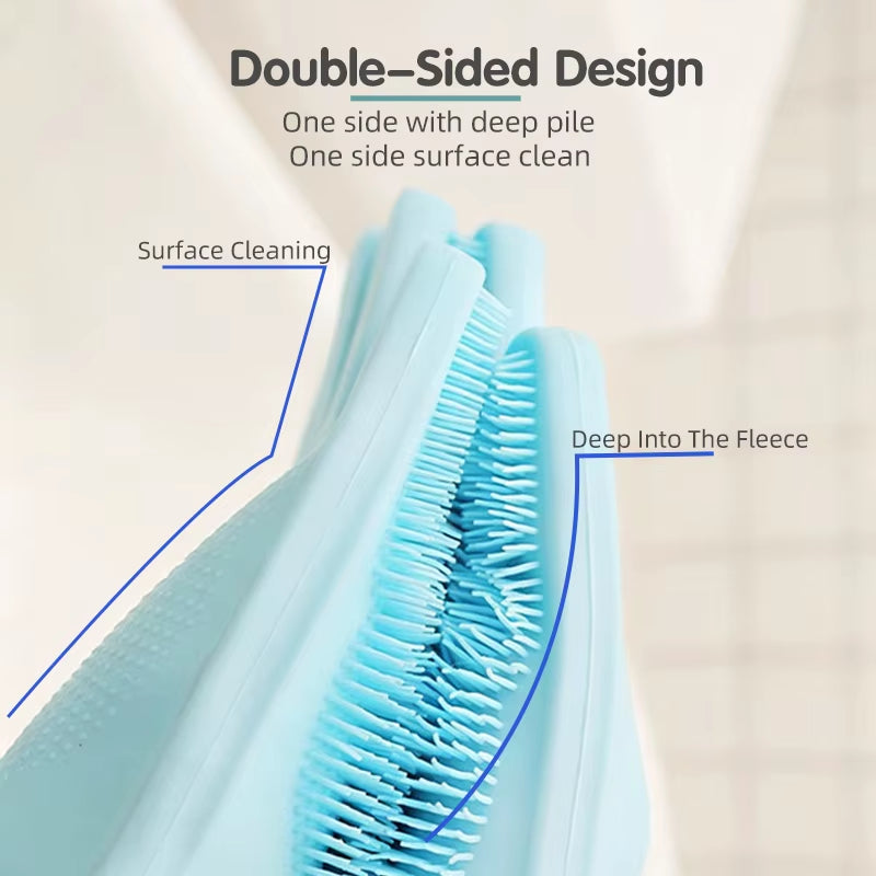 Eversoulpet Silicone Pet Grooming Gloves Double-Sided Dog Bathing Scrubber Cat Massage Brush for Deshedding and Deep Cleaning