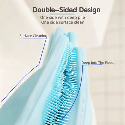 Eversoulpet Silicone Pet Grooming Gloves Double-Sided Dog Bathing Scrubber Cat Massage Brush for Deshedding and Deep Cleaning