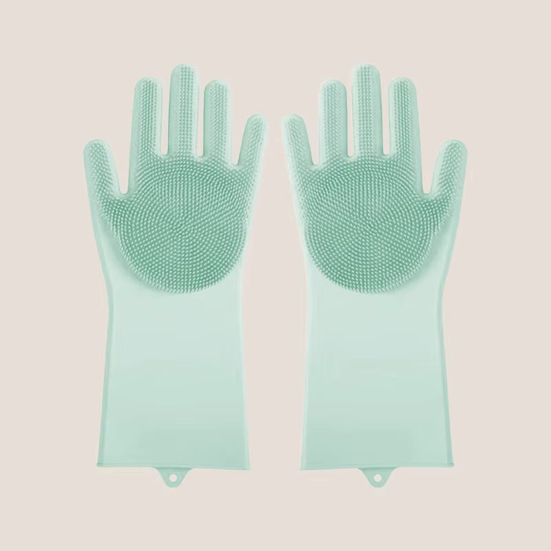 Eversoulpet Silicone Pet Grooming Gloves Double-Sided Dog Bathing Scrubber Cat Massage Brush for Deshedding and Deep Cleaning
