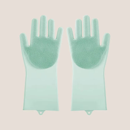 Eversoulpet Silicone Pet Grooming Gloves Double-Sided Dog Bathing Scrubber Cat Massage Brush for Deshedding and Deep Cleaning