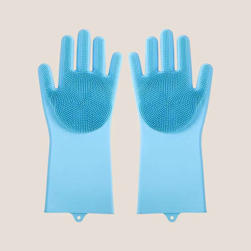 Eversoulpet Silicone Pet Grooming Gloves Double-Sided Dog Bathing Scrubber Cat Massage Brush for Deshedding and Deep Cleaning