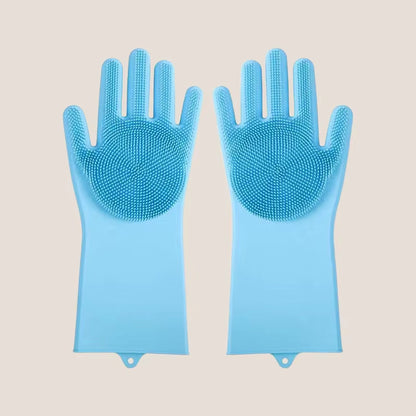 Eversoulpet Silicone Pet Grooming Gloves Double-Sided Dog Bathing Scrubber Cat Massage Brush for Deshedding and Deep Cleaning