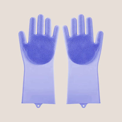Eversoulpet Silicone Pet Grooming Gloves Double-Sided Dog Bathing Scrubber Cat Massage Brush for Deshedding and Deep Cleaning